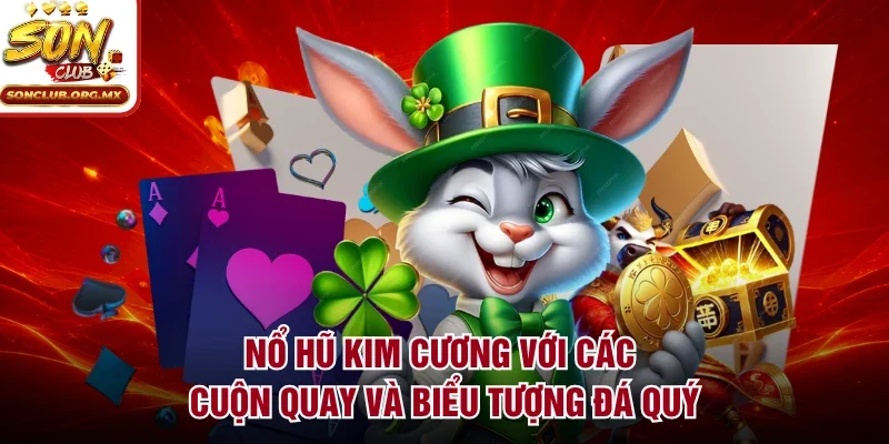 Nổ hũ kim cương với các cuộn quay và biểu tượng đá quý